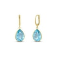 thumbnail image 2 of Pear Cut Gemstone Bezel Set Dangle Earrings in 14K Gold, 2 of 5