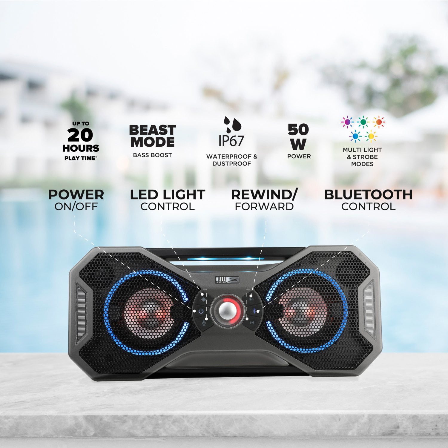 Altec Lansing Mix 2.0 Everythingproof Bluetooth Party Speaker