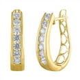 thumbnail image 1 of 1.45 CT. T.W. Diamond "J" Hoop Earring in 14K Gold, 1 of 6