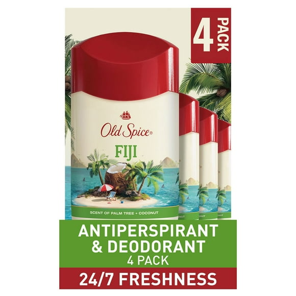 Old Spice Fiji Antiperspirant Deodorant, Palm Tree + Coconut, 2.6 oz., 4 pk.