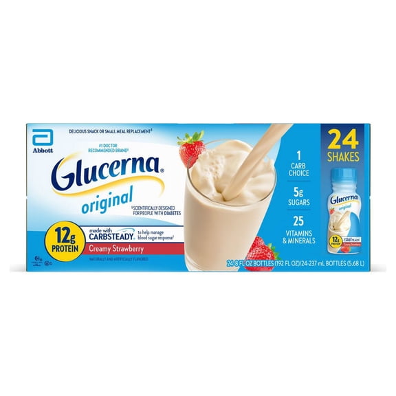 Glucerna 12g Protein Shake, Creamy Strawberry 8 fl. oz., 24 pk.