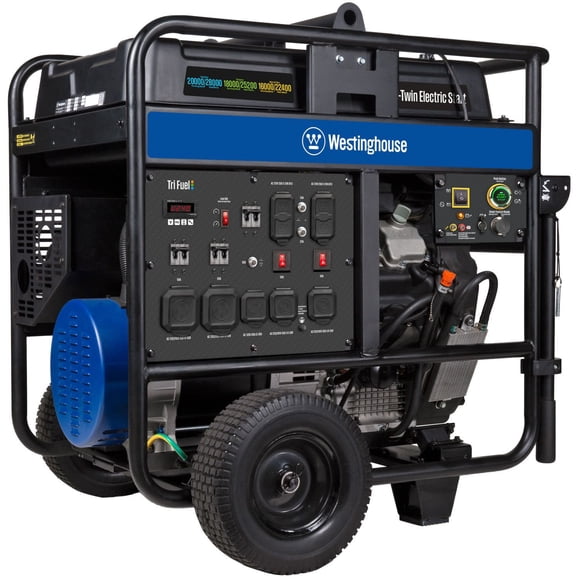 Westinghouse 28,000/20,000-Watt Tri-Fuel Gas, Propane, Natural Gas Powered Portable Generator with Remote Electric Start