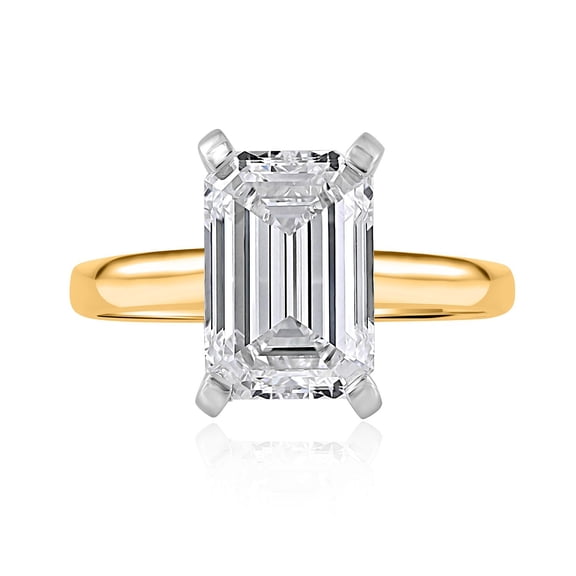 Lab Created Emerald Cut Solitaire Diamond Ring