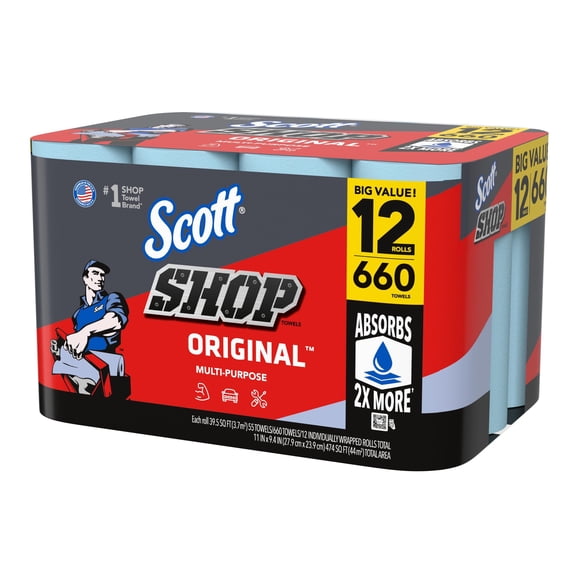 Scott Shop Towels Original 55 sheets/roll, 12 rolls