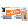 thumbnail interactive-video image 1 of Member's Mark Clear Cutlery Combo Pack, Forks, Knives, Spoons 360 ct., 1 of 6