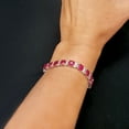 thumbnail image 5 of Cushion Cut Lab Created Gemstone Tennis Bracelet in Sterling Silver, 5 of 6