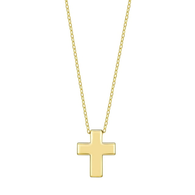 Polished Cross Pendant Necklace in 14K Gold