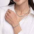 thumbnail image 5 of Lab Created White Sapphire Round Cut Gemstone Tennis Bracelet in Sterling Silver, 5 of 5