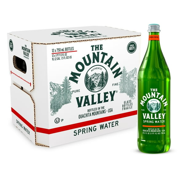 Mountain Valley Spring Still Spring Water 750 ml Glass Bottles, 12 pk.