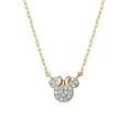 thumbnail image 1 of Disney 0.19 CT. T.W. Diamond Minnie Mouse Necklace in 14K Gold, 1 of 5