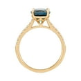 thumbnail image 4 of Oval Cut London Gemstone & 0.19 CT.T.W. Diamond Ring in 14K Gold, 4 of 7