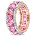 thumbnail image 4 of Princess Cut Gemstone & Diamond Eternity Ring in 14K Gold, 4 of 7