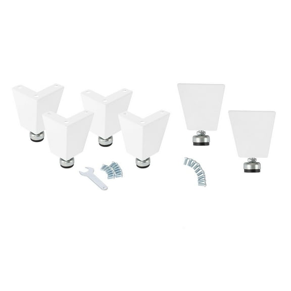 Seville Classics UltraHD 6" Tall Leveling Feet with Rubber Base, Set of 4 or 6