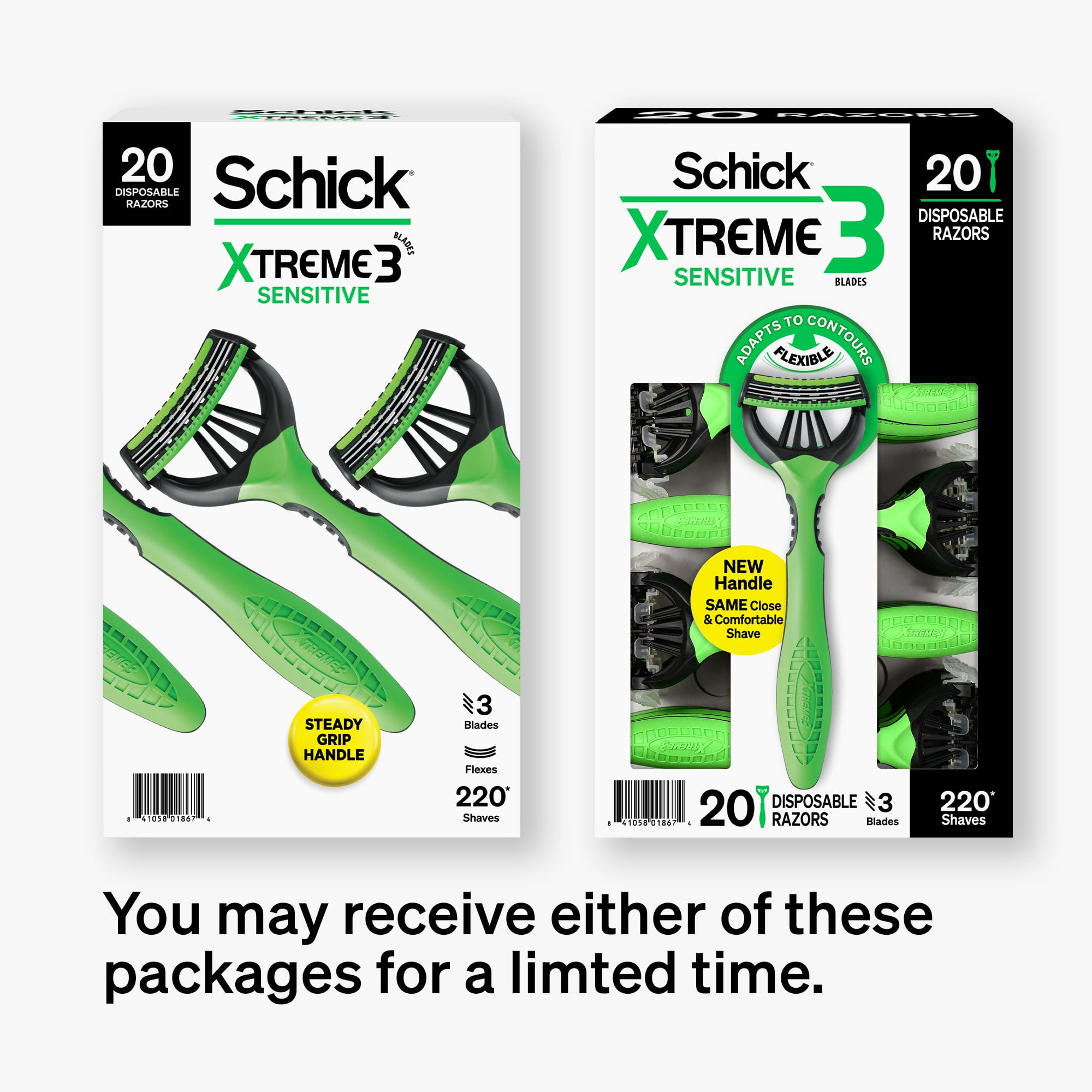 Schick Xtreme3 Sensitive Disposable Razors for Men, 20 ct