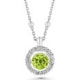 thumbnail image 3 of Round Cut Lab Created Gemstone Dancing Pendant & Earring Set in Sterling Silver, 3 of 8