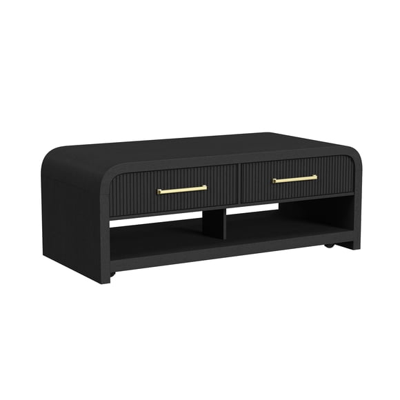 Society Den Woodridge Coffee Table with Casters and Push Drawer