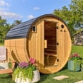 thumbnail image 1 of Backyard Discovery 4-6 Person Cedar Outdoor Barrel Sauna with Electric Heater & Glass Door, 1 of 13