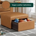 thumbnail image 4 of Studio Living Hailey Storage Ottoman in Brown Faux Leather, 4 of 8