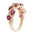 thumbnail image 3 of Round Cut Genuine Gemstone and Diamond Accent Band in 14K Gold, 3 of 5
