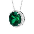 thumbnail image 2 of Lab Created Round Gemstone and 0.12 Diamond Halo in Serling Silver, 2 of 6