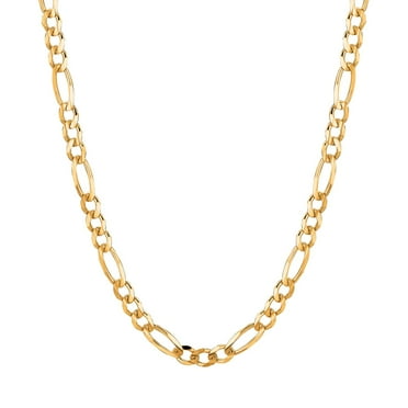 Solid Figaro Chain Necklace in 14K Gold
