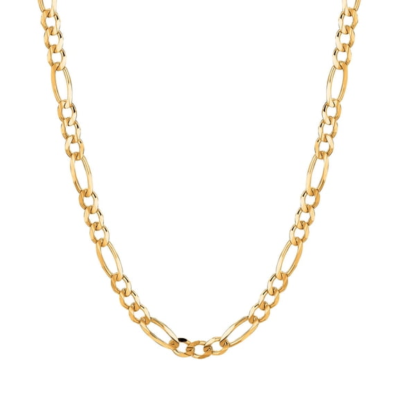 Solid Figaro Chain Necklace in 14K Gold
