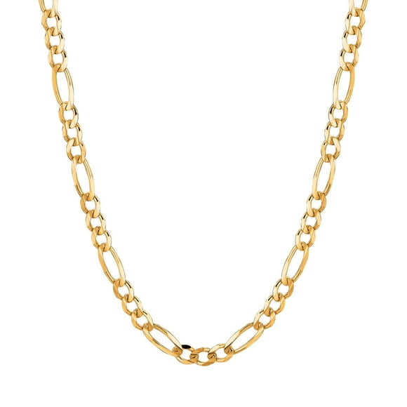Solid Figaro Chain Necklace in 14K Gold