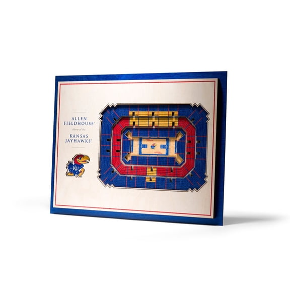YouTheFan Kansas Jayhawks 17"x13" 3D 5 Layer Stadium View Wall Art