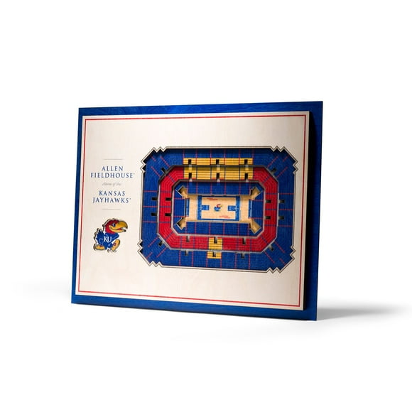 YouTheFan Kansas Jayhawks 17"x13" 3D 5 Layer Stadium View Wall Art
