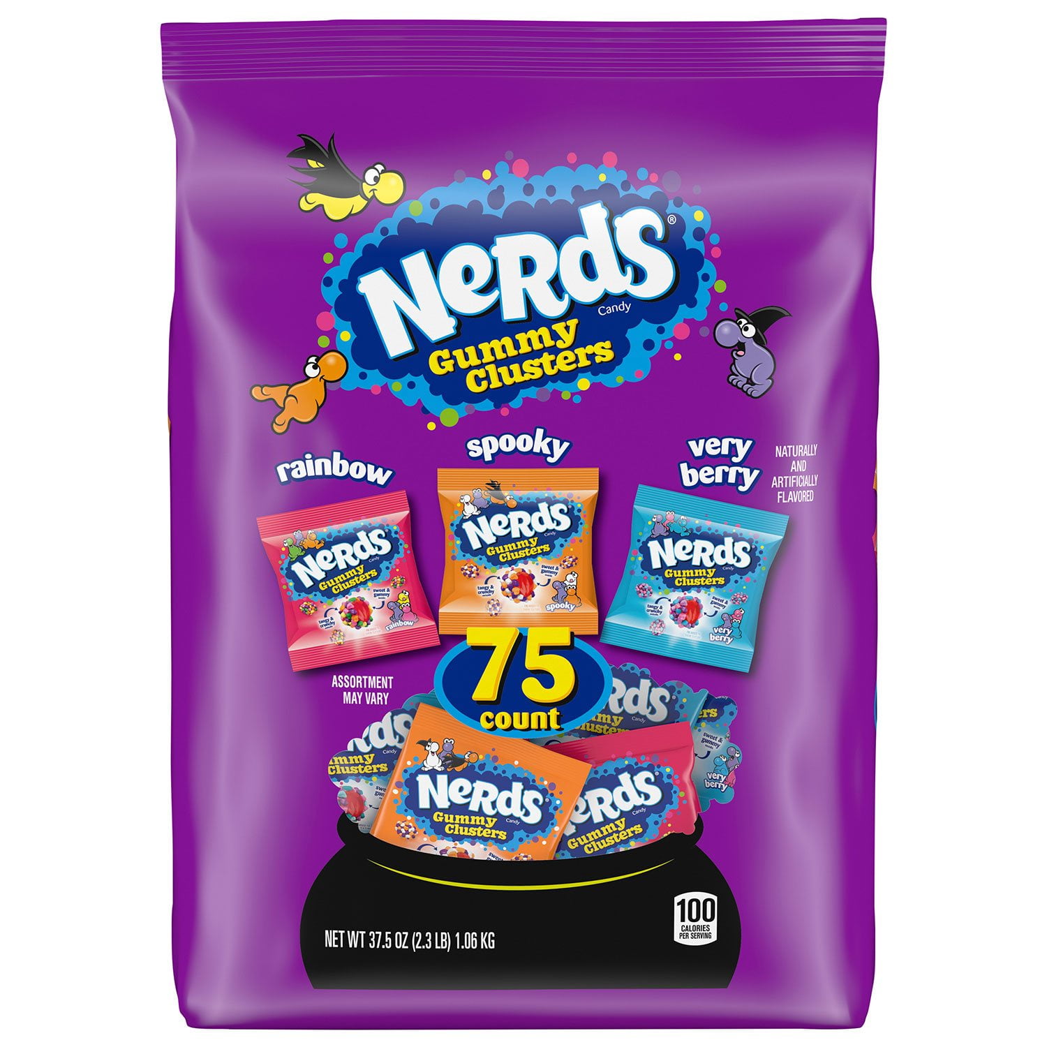 Nerds Gummy Clusters, Halloween Candy, Variety Mix Bag, 37.5 oz