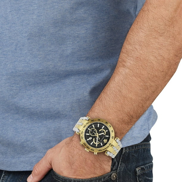 Versace Men's Bold Chronograph Two Tone Bracelet Watch, 46mm