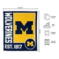 thumbnail image 3 of Logo Brands Michigan Wolverines 60"x70" Super Plush Blanket, 3 of 6