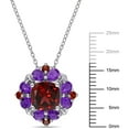 thumbnail image 3 of Garnet and African-Amethyst Cocktail Pendant in Sterling Silver, 3 of 6
