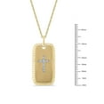 thumbnail image 3 of 0.10 CT. T.W. Round Cut Cross Diamond Dog Tag Pendant Necklace in 14K Gold, 3 of 7