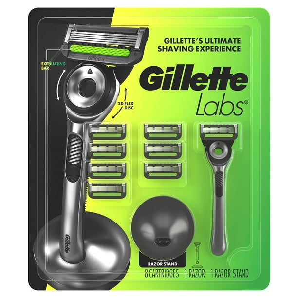 GilletteLabs Men's Exfoliating Razor, 5 Blade, Handle + 8