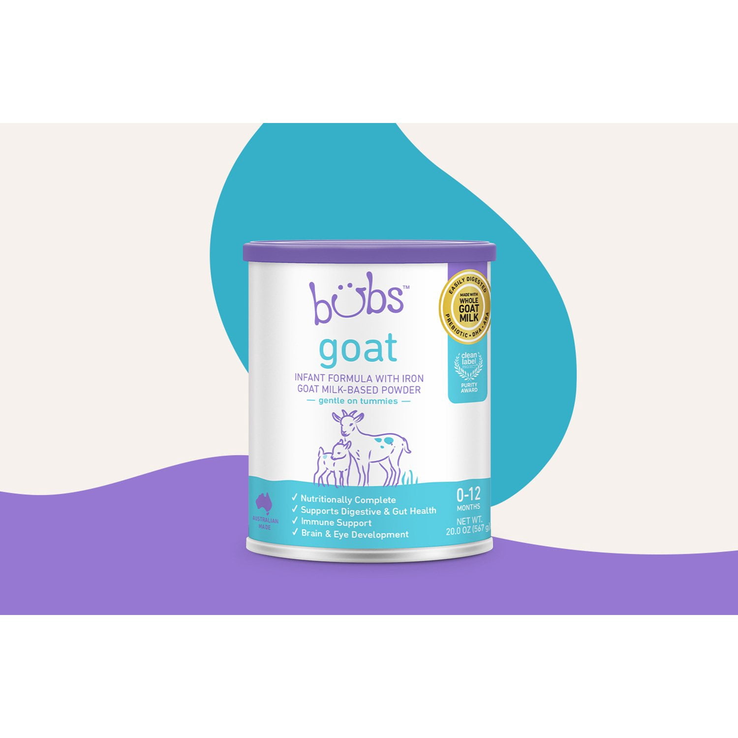 Bubs Goat Milk Infant Formula Powder With Iron, 20 oz., 2 pk