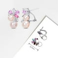 thumbnail image 5 of Freshwater Cultured 6-8.5mm Pearl & Gemstone Earrings in Sterling Silver, 5 of 6