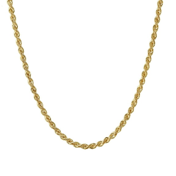 Semi Solid Rope Chain Necklace in 14K Gold