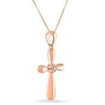 thumbnail image 2 of 0.03 CT. T.W. Diamond Cross Pendant in 14K Gold, 2 of 8