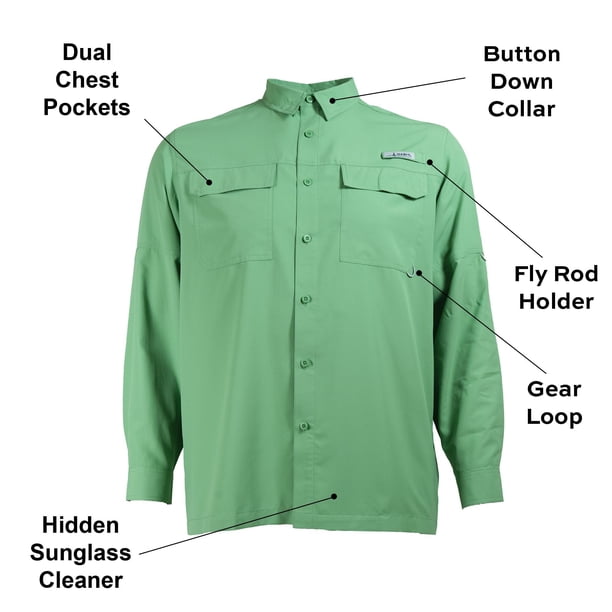 fishing shirt rod holder Hugut Men's UPF 50+ Lightweight Long Sleeve with Pockets and a rod Ozark Trail Universal Fishing Rod