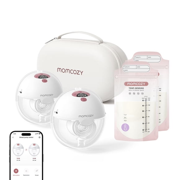 Momcozy M5 Smart App Breast Pump with Storage Bags Bundle, 200 ct. Milk Bags