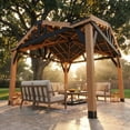 thumbnail image 7 of Backyard Discovery Crosswind 14' x 10' Cedar Wood Gazebo with Four-Sided Gable Steel Roof, 7 of 12