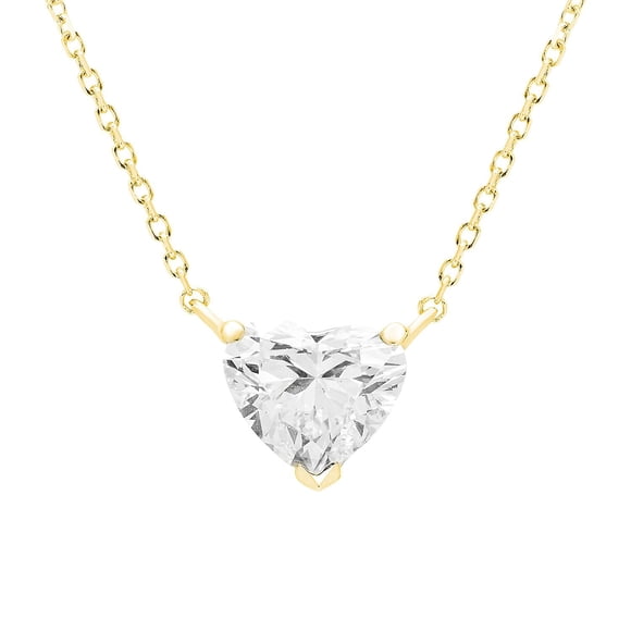 1.00 CT.T.W. Heart Cut Lab Created Diamond Solitaire Necklace in 14K Gold