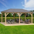 thumbnail image 5 of Yardistry All-Cedar Meridian Gazebo with Aluminum Roof, Choose Size, 5 of 8