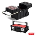 thumbnail image 2 of Heavy-Duty Keter Masterloader Rolling ToolBox + 18in Cantilever Organizer / Telescoping Handle, 2 of 19