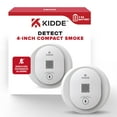 thumbnail image 1 of Kidde 4" Compact Battery Powered Smoke Detector, AA Batteries Included, 1 of 14
