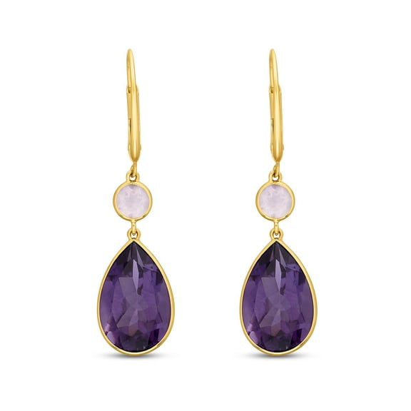 Multi-Gemstone Dangle Earrings in 14K Gold