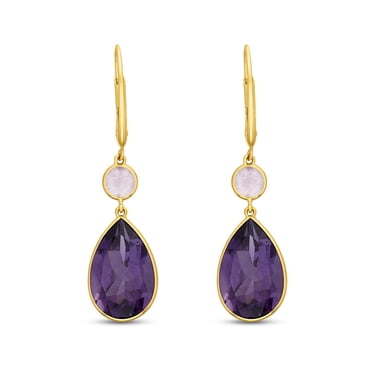 Multi-Gemstone Dangle Earrings in 14K Gold
