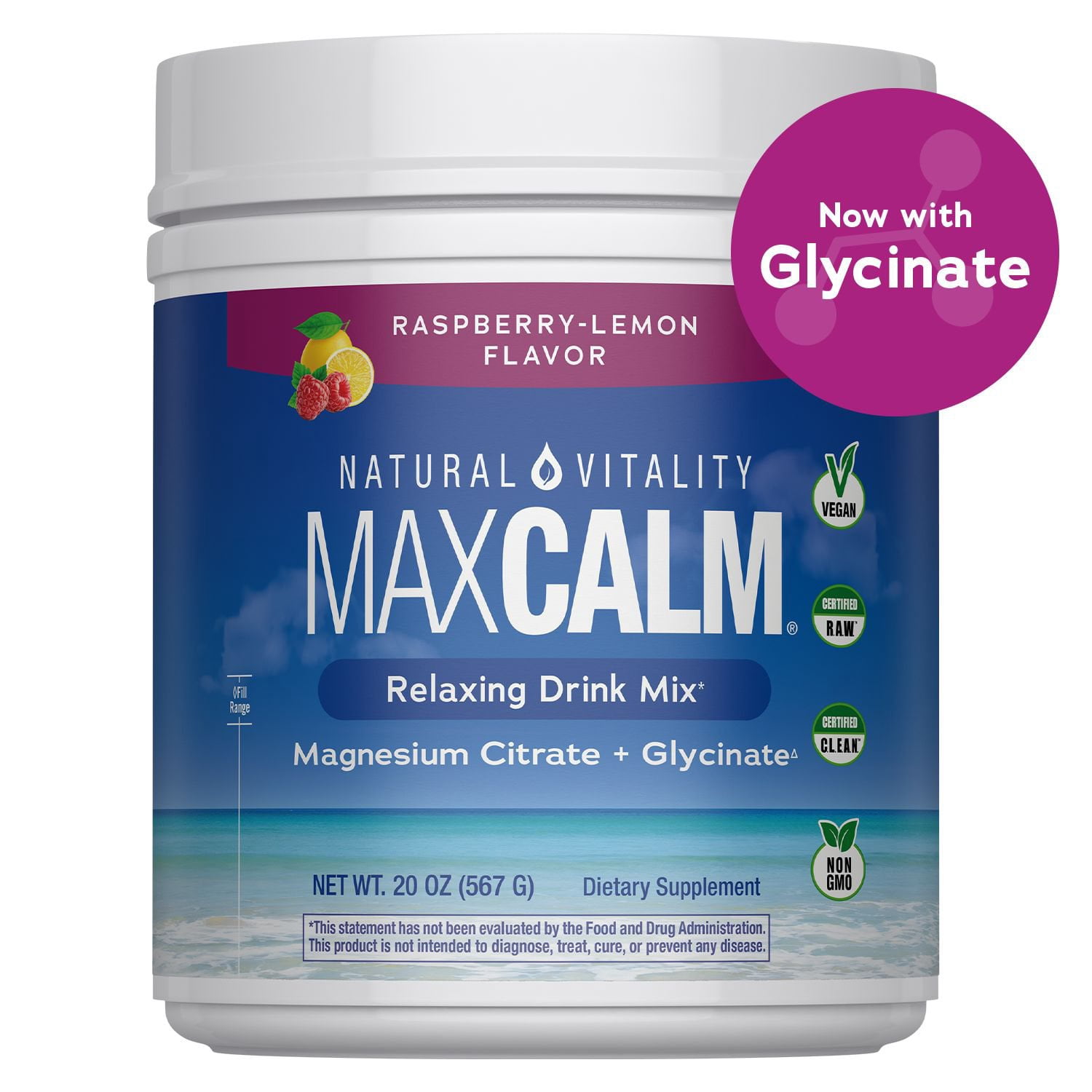 Natural Vitality CALM® Raspberry-Lemon Drink Mix, 20 oz