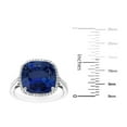 thumbnail image 3 of Cushion Cut Gemstone & 0.21 CT. T.W. Halo Diamond Ring in Sterling Silver, 3 of 4